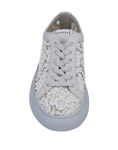 Shop Le Silla Woman Sneakers White Size 8 Soft Leather, Textile Fibers