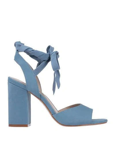 Shop Steve Madden Woman Sandals Pastel Blue Size 10 Soft Leather