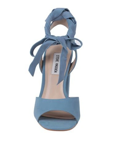 Shop Steve Madden Woman Sandals Pastel Blue Size 10 Soft Leather