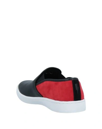 Neil Barrett Low Top Laced Sneakers In Black