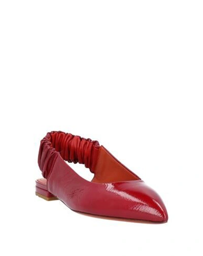 Shop Santoni Ballet Flats In Red