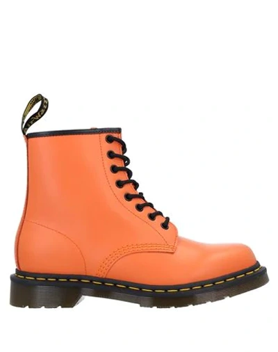 Shop Dr. Martens' Dr. Martens Woman Ankle Boots Orange Size 8.5 Soft Leather