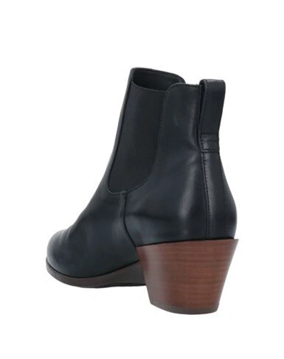 Hogan Leather Texan Booties In Black
