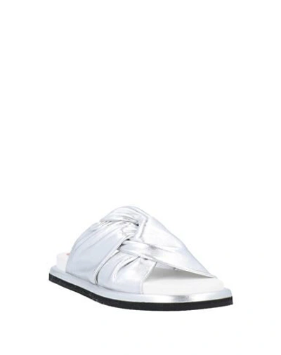Shop Santoni Sandals In Silver
