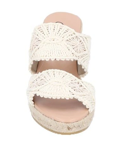 Shop Gaimo Woman Sandals Ivory Size 11 Textile Fibers In White