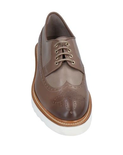 Shop Santoni Lace-up Shoes In Light Brown