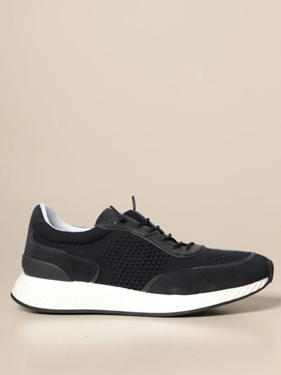 Shop Z Zegna Sneakers In Suede And Knit In Blue