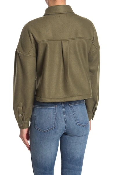 Shop Abound Cozy Cropped Shirt Jacket In Olive Sarma