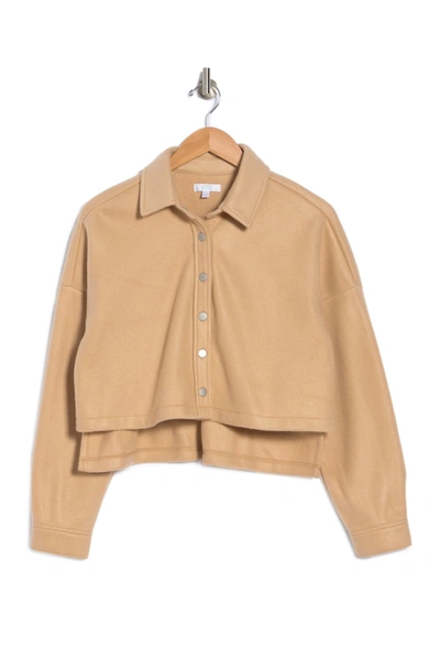 Shop Abound Cozy Cropped Shirt Jacket In Beige Nougat