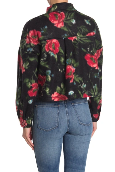 Shop Abound Cozy Cropped Shirt Jacket In Black Floral