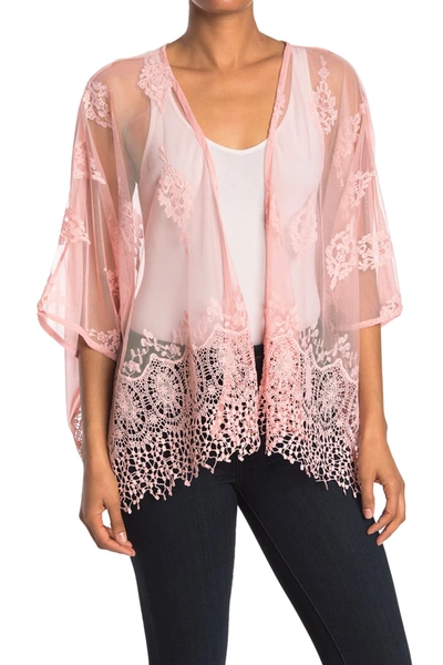 Shop Forgotten Grace Lace High/low Kimono In Blush