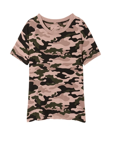 Shop Nili Lotan Camouflage Brady Tee In Camouflage Dusty Pink