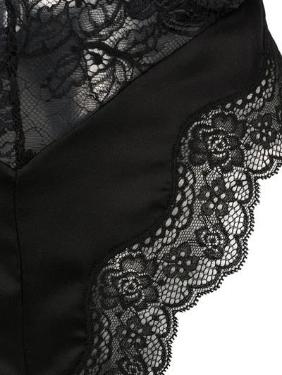Shop Saint Laurent Lace-trim High-waist Briefs In Black