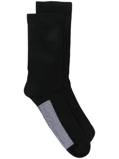 Shop Rick Owens Colour-block Ankle Socks In Black