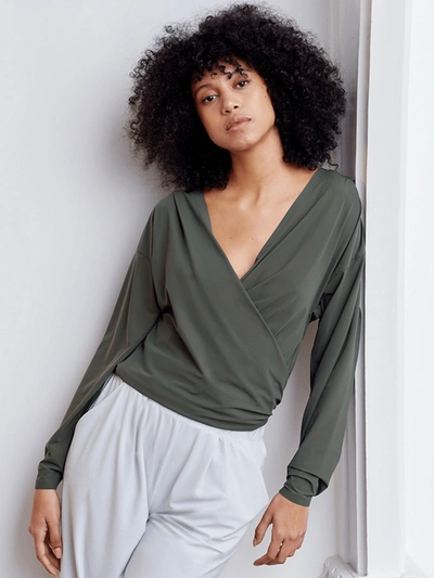 Shop Aday That's A Wrap Top In Green