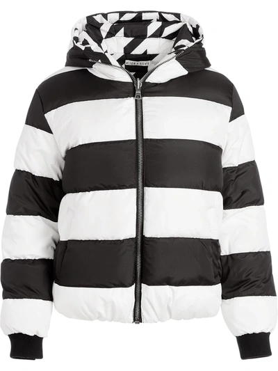Shop Alice And Olivia Durham Reversible Patterned Puffer Jacket In White