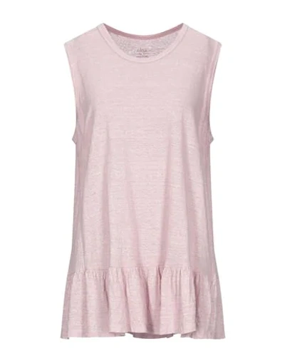 Shop Altea Woman T-shirt Pink Size L Linen