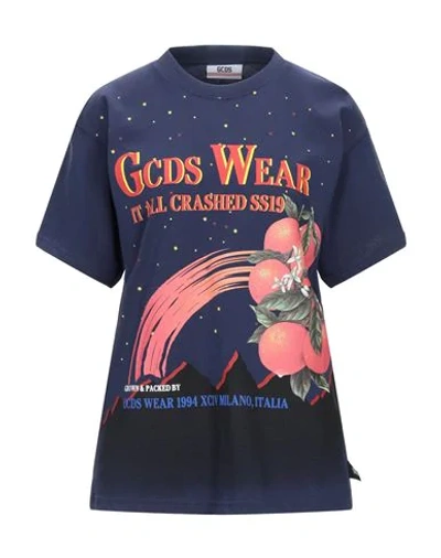 Shop Gcds T-shirts In Dark Blue