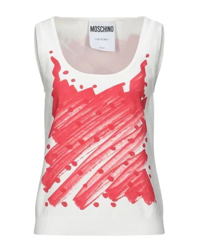 Shop Moschino Tank Tops In White
