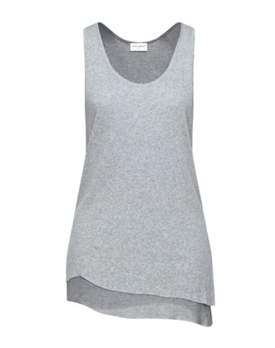 Shop Saint Laurent Tank Tops In Grey