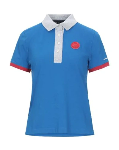 Shop Aeronautica Militare Polo Shirts In Bright Blue