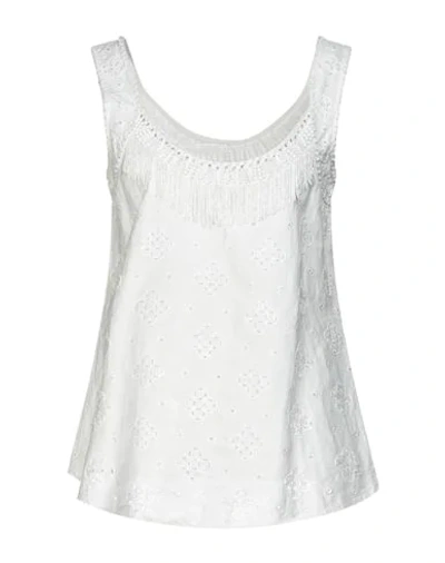 Shop Twinset Woman Top White Size 14 Cotton, Linen, Polyester