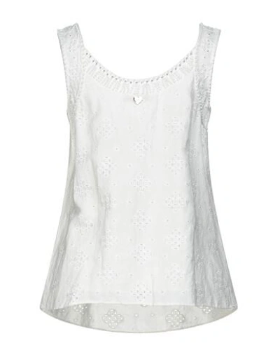 Shop Twinset Woman Top White Size 14 Cotton, Linen, Polyester