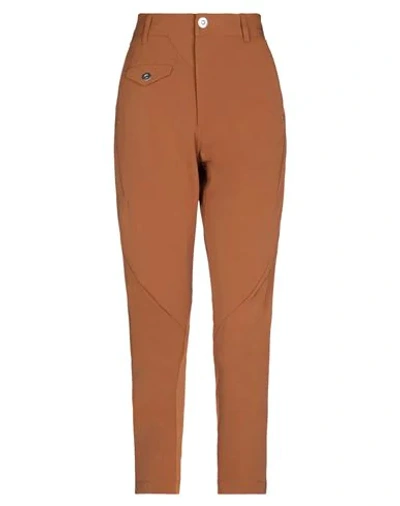 Shop High Woman Pants Tan Size 10 Polyester, Elastane, Polyamide In Brown