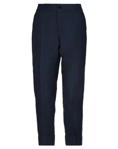 Shop Berwich Woman Pants Midnight Blue Size 2 Cotton, Linen