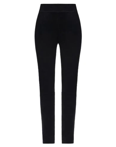 Shop Jil Sander Woman Leggings Black Size 10 Lambskin