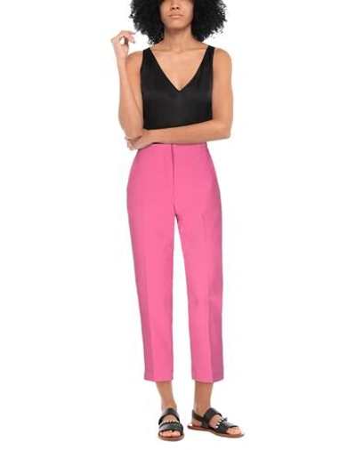 Shop Dixie Woman Pants Fuchsia Size S Polyester, Elastane In Pink