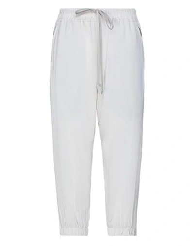 Shop Rick Owens Cropped Pants In Light Grey