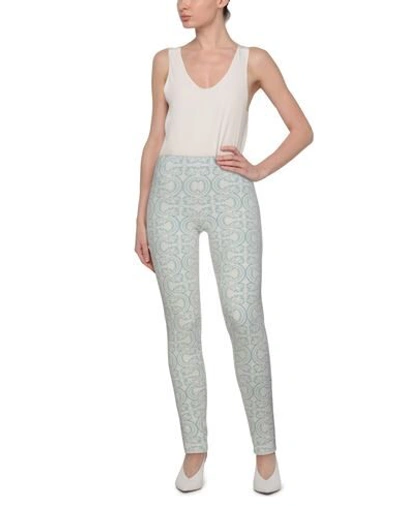 Shop Jil Sander Woman Leggings Sky Blue Size 6 Cotton, Polyamide, Viscose, Polyester