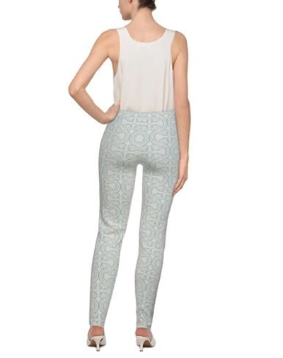 Shop Jil Sander Woman Leggings Sky Blue Size 6 Cotton, Polyamide, Viscose, Polyester
