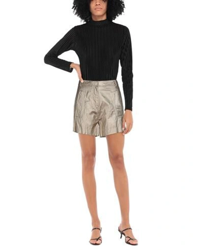 Shop Philosophy Di Lorenzo Serafini Woman Shorts & Bermuda Shorts Platinum Size 4 Viscose, Metallic Fiber In Grey