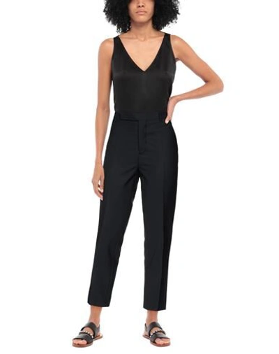 Shop Rick Owens Woman Pants Black Size 10 Polyester, Virgin Wool, Elastane