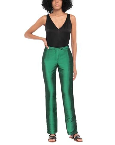Shop Costume National Pants In Emerald Green
