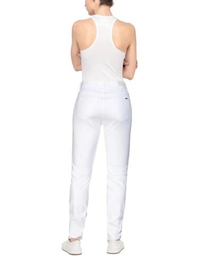 Shop Armani Exchange Woman Pants White Size 26 Cotton, Elastane