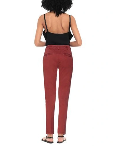 Shop 40weft Woman Pants Brick Red Size 2 Cotton, Elastane