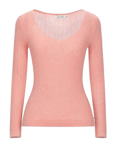 Shop Molly Bracken Sweaters In Salmon Pink
