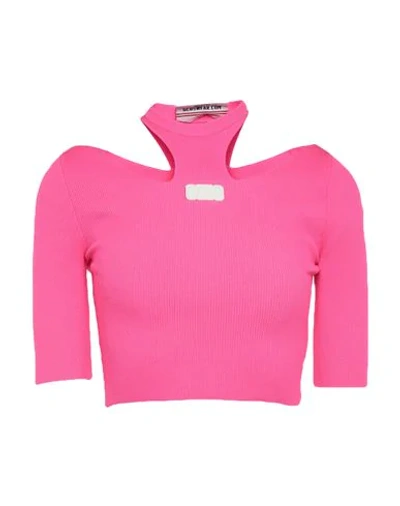 Shop Gcds Woman Sweater Fuchsia Size M Polyamide, Elastane In Pink