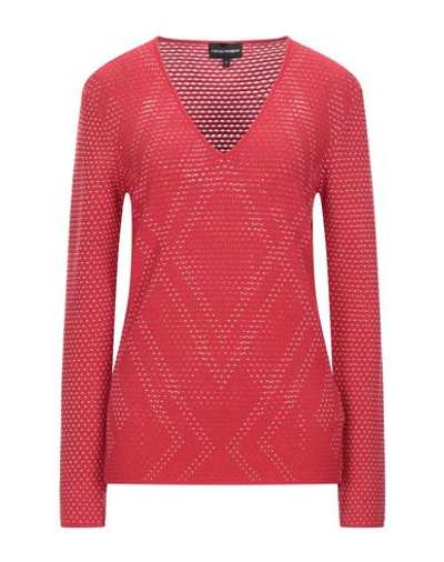Shop Emporio Armani Woman Sweater Red Size 2 Viscose, Polyester, Cotton, Polyamide