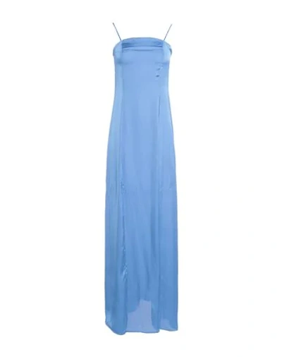 Shop Actualee Woman Maxi Dress Azure Size 6 Polyester In Blue