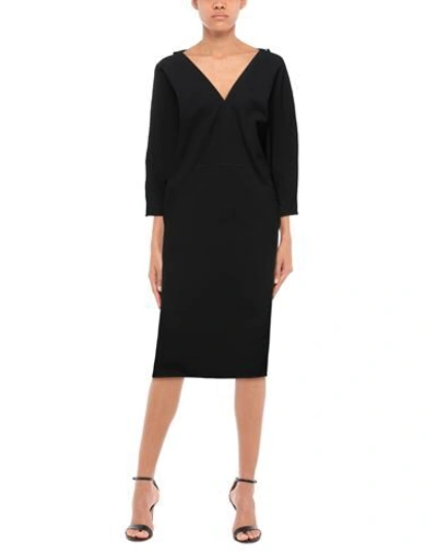 Rick Owens Midi Dresses In Black