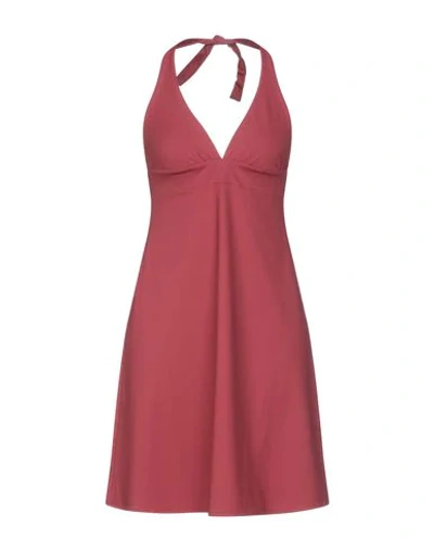Shop Christies Woman Mini Dress Brick Red Size L Polyamide, Elastane
