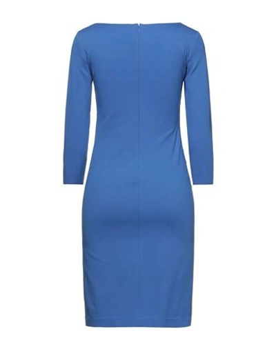 Shop Emporio Armani Woman Mini Dress Azure Size 8 Viscose, Polyamide, Elastane In Blue
