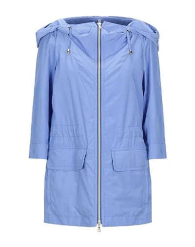 Shop Geospirit Woman Overcoat & Trench Coat Sky Blue Size 8 Polyester