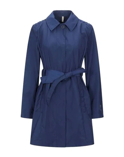 Shop Geospirit Woman Overcoat & Trench Coat Blue Size 12 Polyester