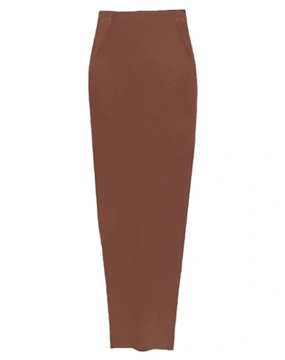 Shop Rick Owens Long Skirts In Brown