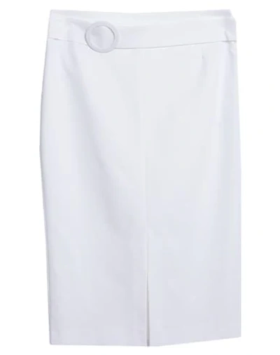 Shop Access Fashion Woman Midi Skirt White Size Xl Cotton, Polyester, Elastane